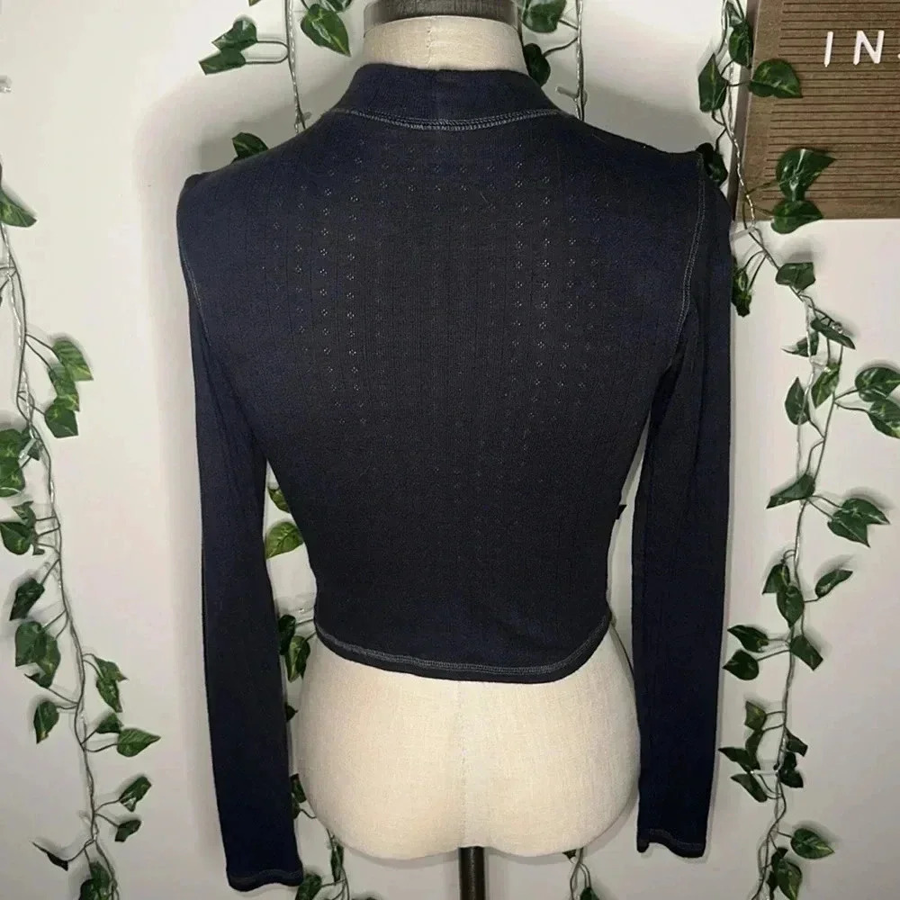 American Eagle Mockneck Pointelle Longsleeve - Picture 4 of 5